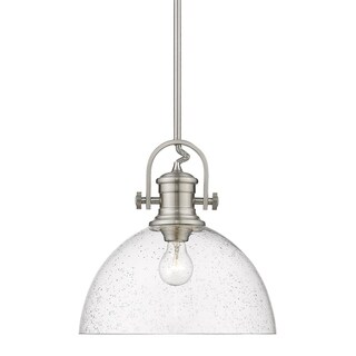 Carbon Loft Barton Pewter Seeded Glass and Steel 1-light Pendant