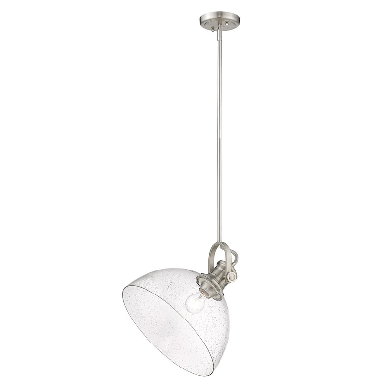 Carbon Loft Barton Pewter Seeded Glass and Steel 1-light Pendant