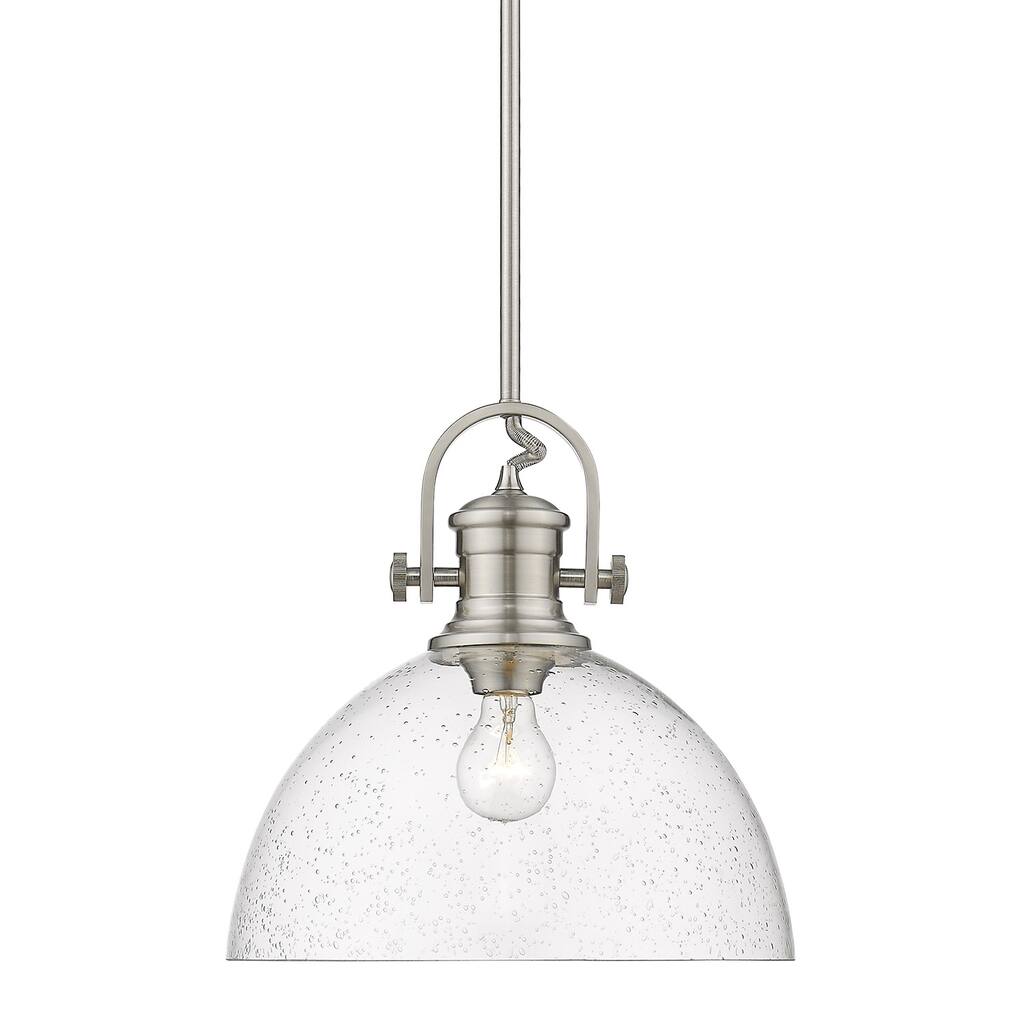 Carbon Loft Barton Pewter Seeded Glass and Steel 1-light Pendant
