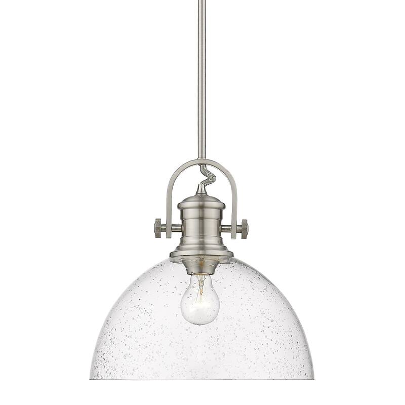 Carbon Loft Barton Pewter Seeded Glass and Steel 1-light Pendant