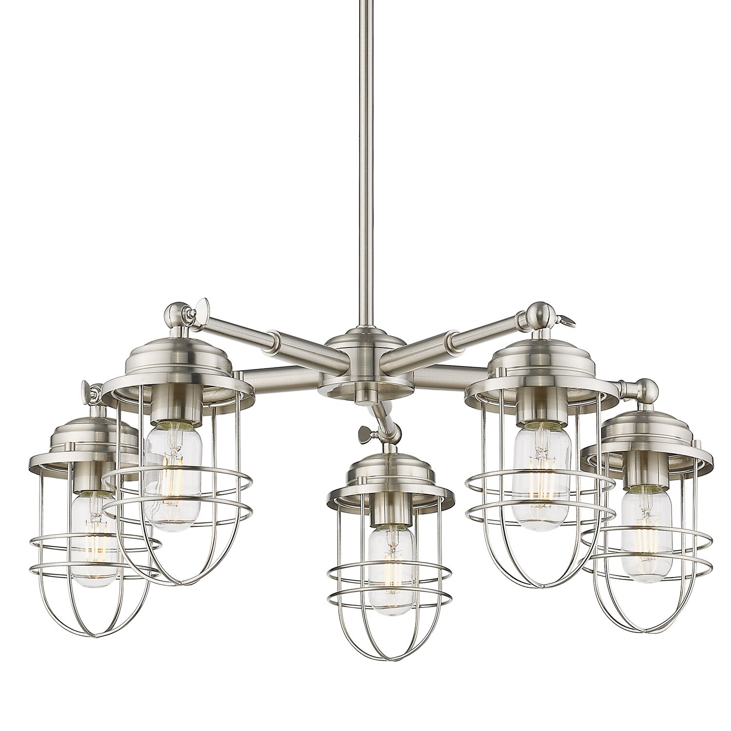 Carbon Loft Barton Silvertone Steel 5-light Chandelier (Grey) - Chandeliers For Bedrooms by Overstock.com
