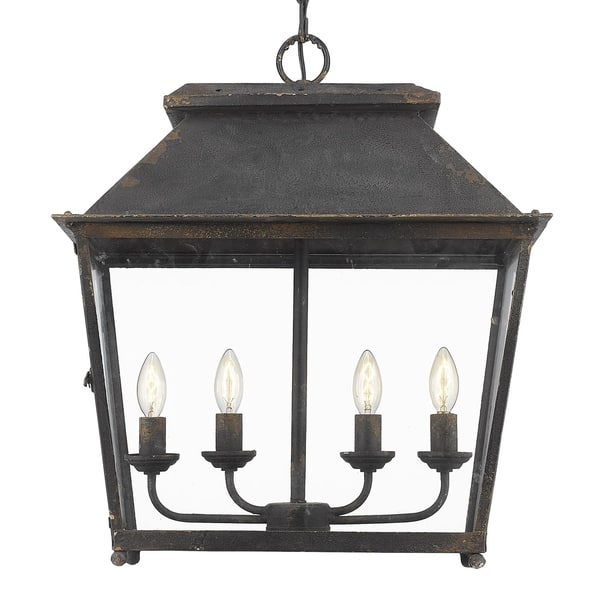 slide 2 of 6, Abingdon 4-Light Pendant in Antique Black Iron