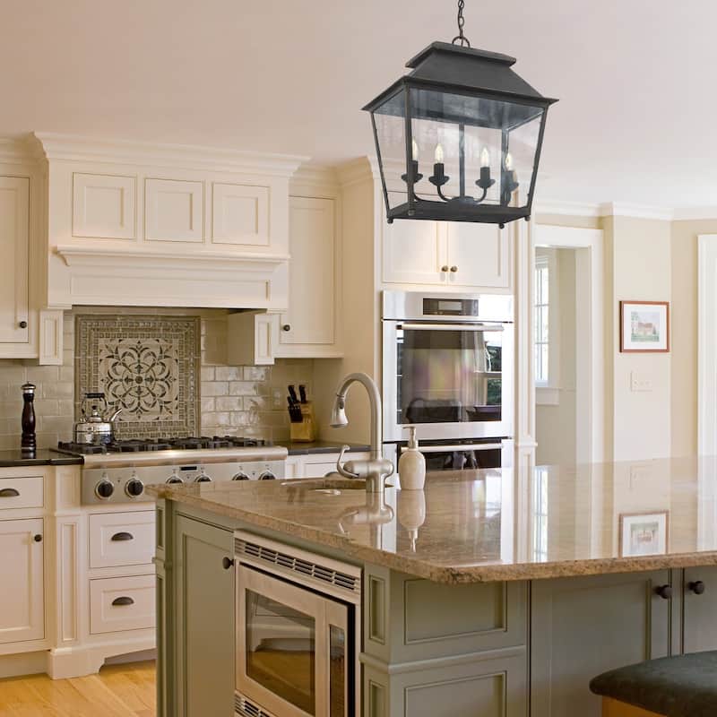 Abingdon 4-Light Pendant in Antique Black Iron