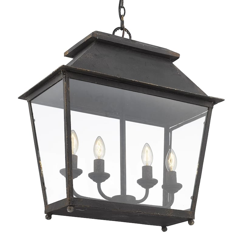 Abingdon 4-Light Pendant in Antique Black Iron