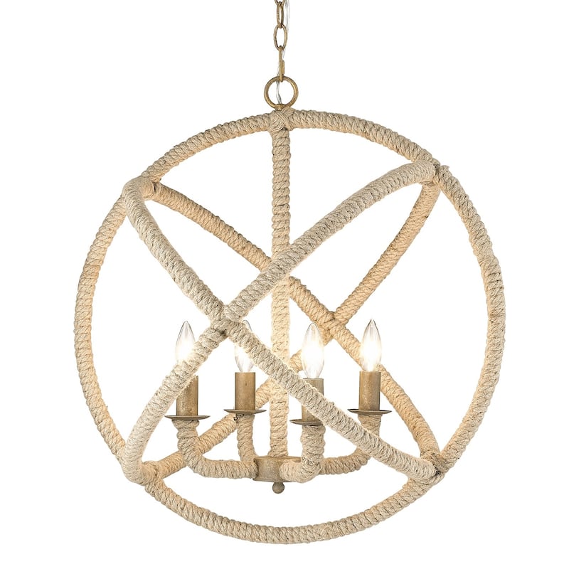 The Gray Barn Pemberley Burnished Chestnut 4-light Rope Chandelier