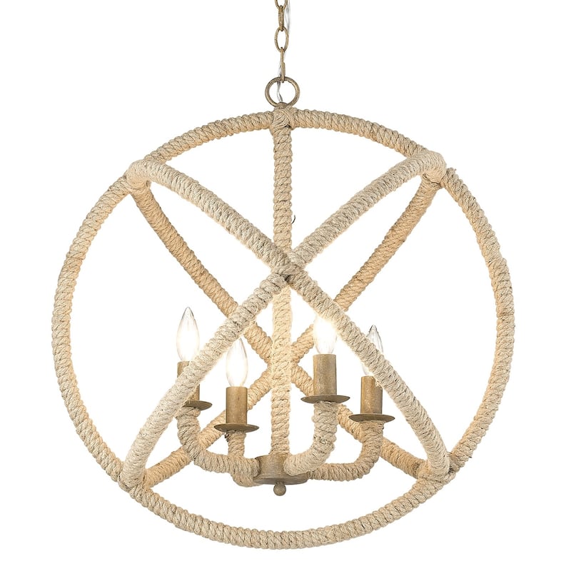 The Gray Barn Pemberley Burnished Chestnut 4-light Rope Chandelier