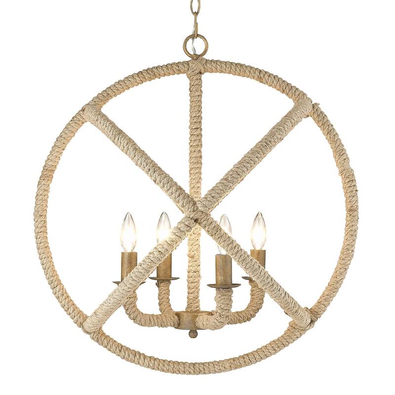 The Gray Barn Pemberley Burnished Chestnut 4-light Rope Chandelier