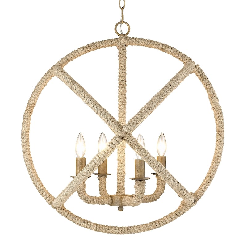 The Gray Barn Pemberley Burnished Chestnut 4-light Rope Chandelier