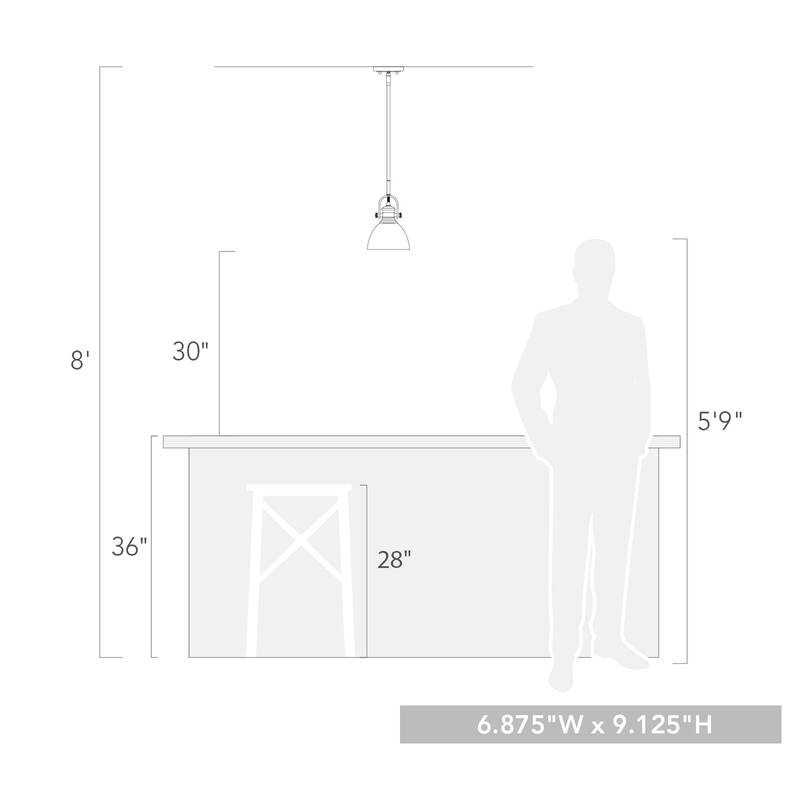 Golden Lighting Hines Pewter-Finished Steel 100-Watt 1-Light Mini Pendant Light with Opal Glass Shade