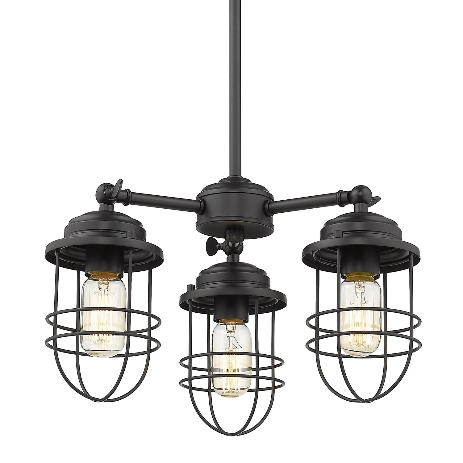 Carbon Loft Barton Industrial Black Steel 3-light Chandelier (Black) - Chandeliers For Bedrooms by Overstock.com