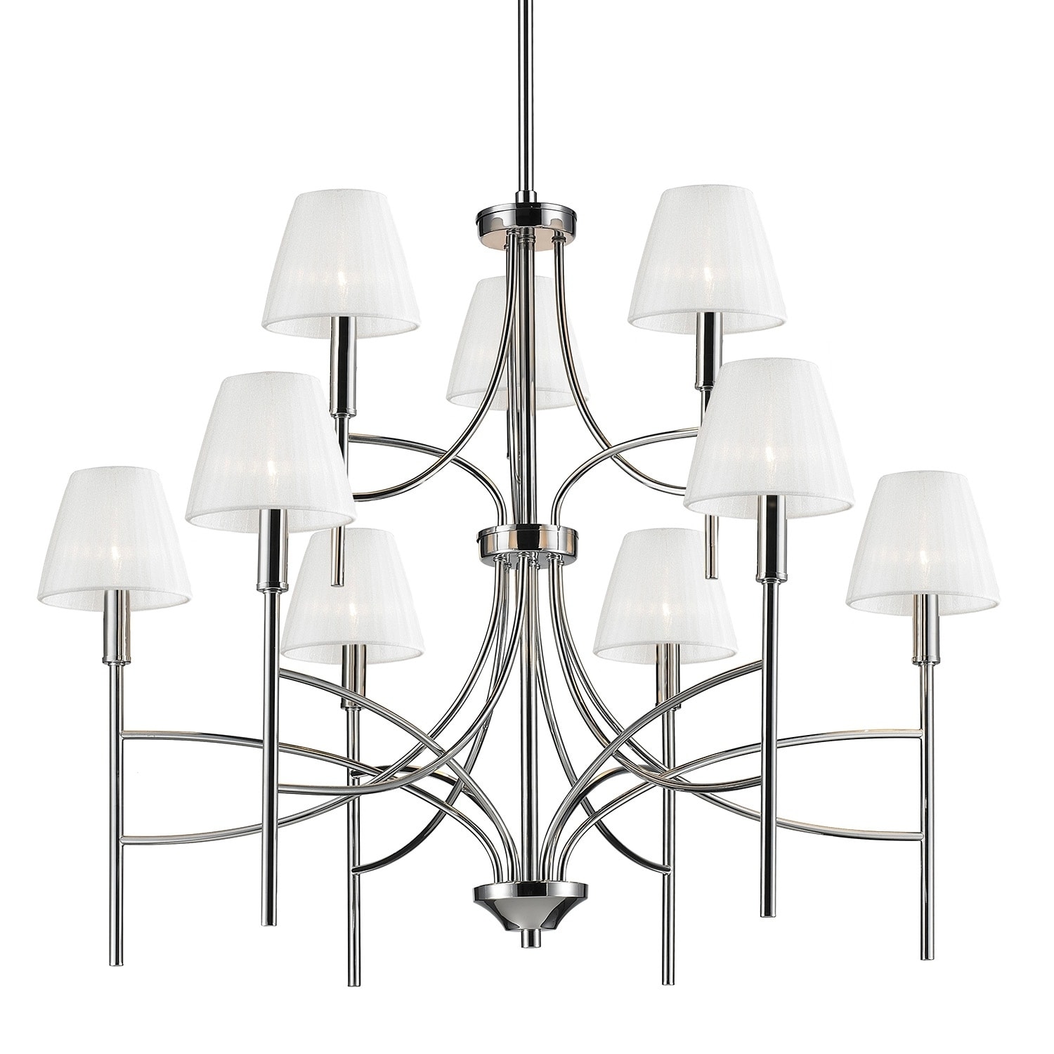 Strick & Bolton Parlane Chrome Steel 9-light Chandelier (Grey) - Chandeliers For Bedrooms by Overstock.com