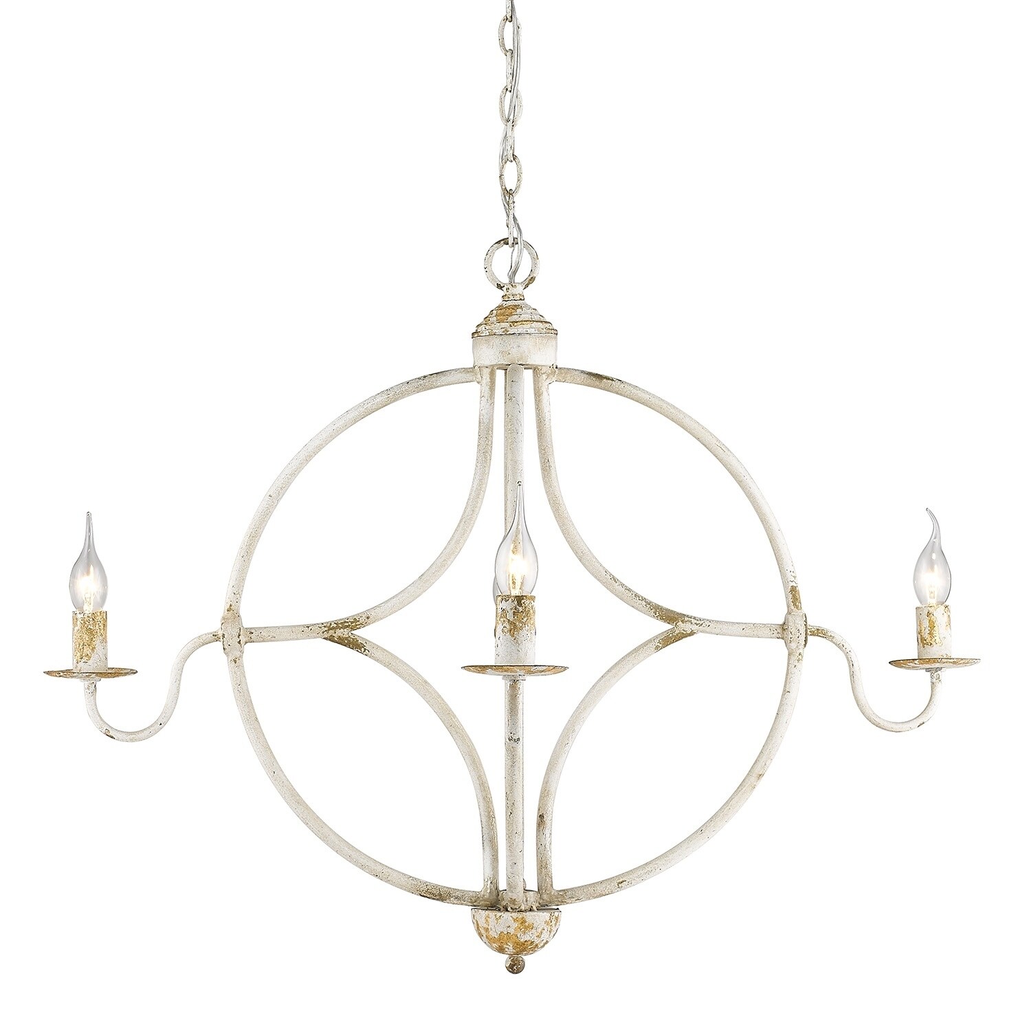 The Gray Barn Pemberley Antique Ivory Metal 4-light Rustic Chandelier (White) - Chandeliers For Bedrooms by Overstock.com