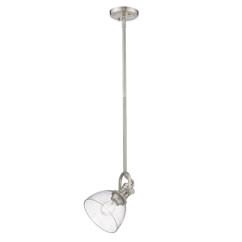 Carbon Loft Barton 1-light Pewter Steel Mini Pendant with Seeded Glass