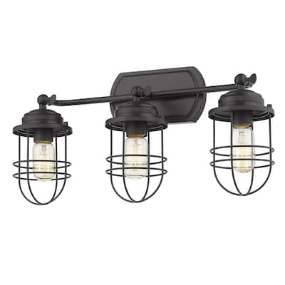 Seaport 3 Light Bath Vanity in Black