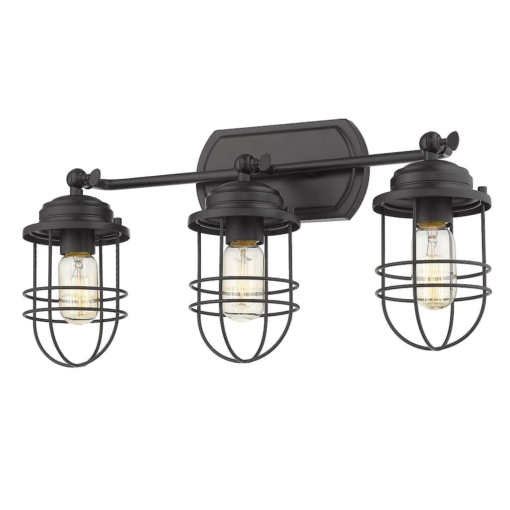 Seaport 3 Light Bath Vanity in Black