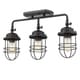 preview thumbnail 3 of 2, Golden Lighting Seaport Black Steel 3-light Semi-Flush Mount