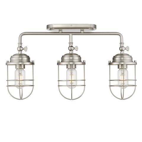 Golden Lighting Seaport 3-light Silver Steel Semi Flush Mount