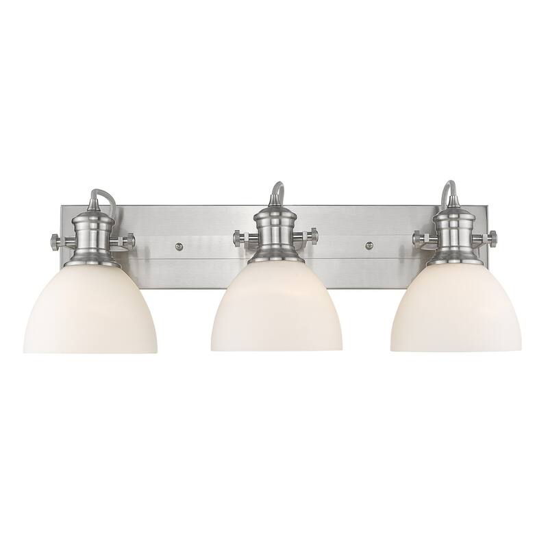 Carbon Loft Barton 3-light Bath Vanity in Pewter with Opal Glass