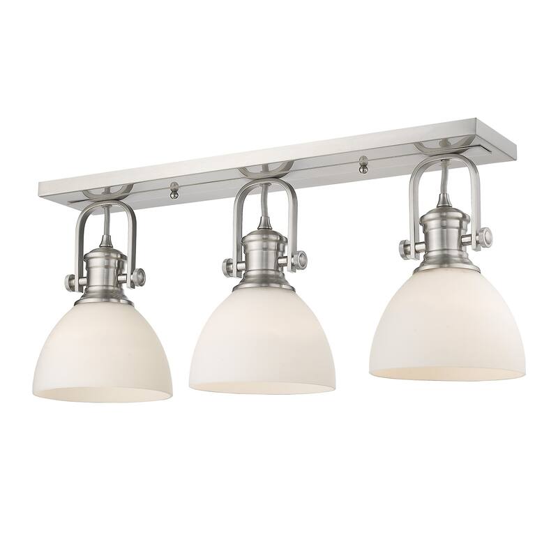 Carbon Loft Barton 3-light Bath Vanity in Pewter with Opal Glass