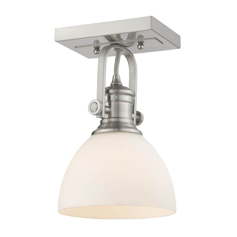 Hines 1 Light Bath Vanity in Pewter with Opal Glass