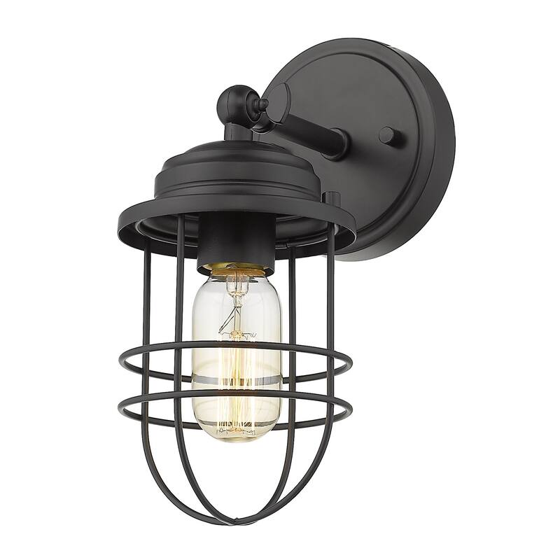 Seaport 1 Light Wall Sconce in Black