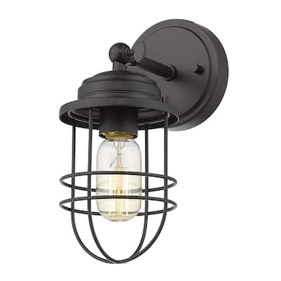 Seaport 1 Light Wall Sconce in Black