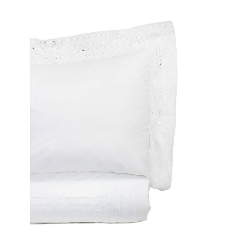 Percale Cotton Crisp England Lace Duvet Cover Set