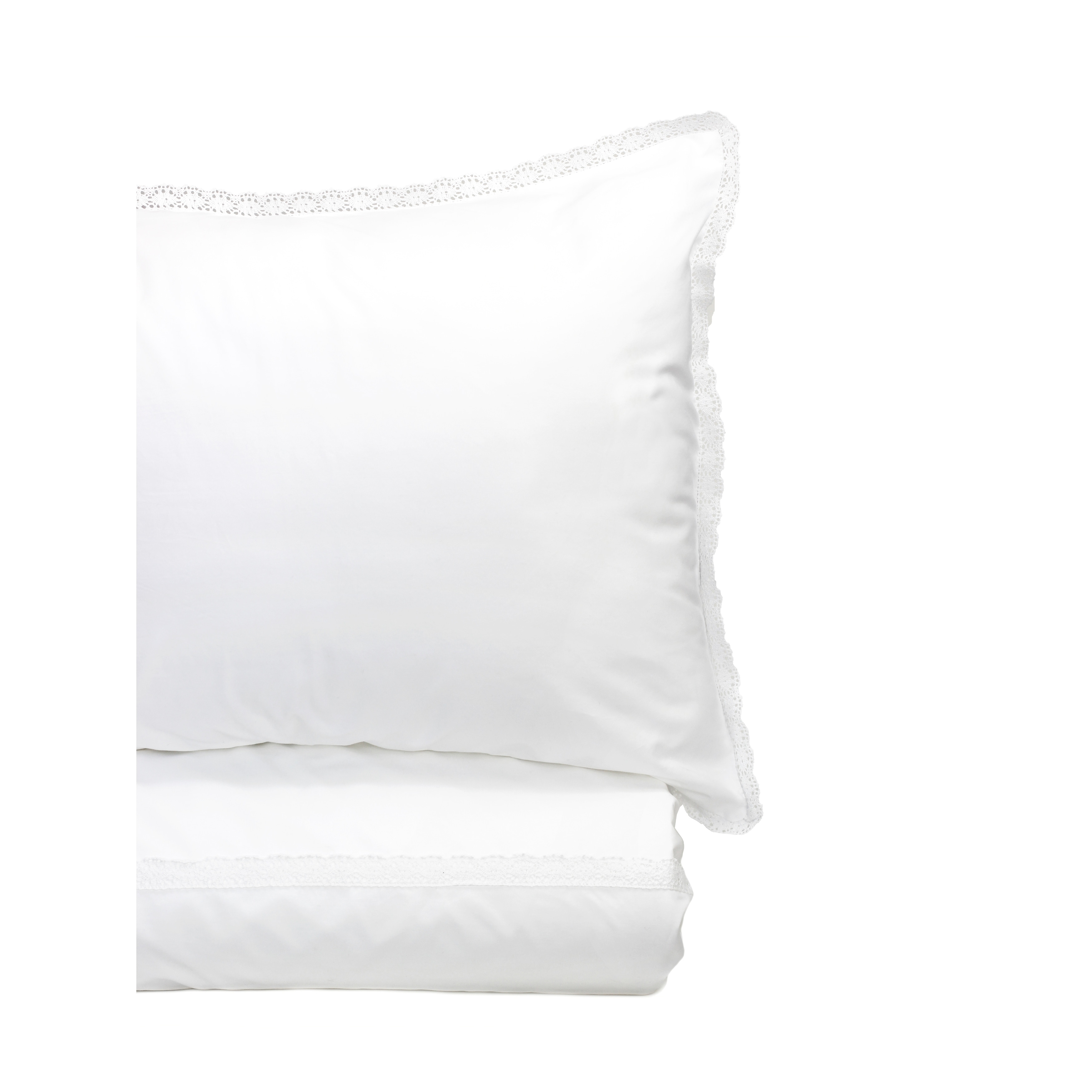 Percale Cotton Crisp Crochet Duvet Cover Set