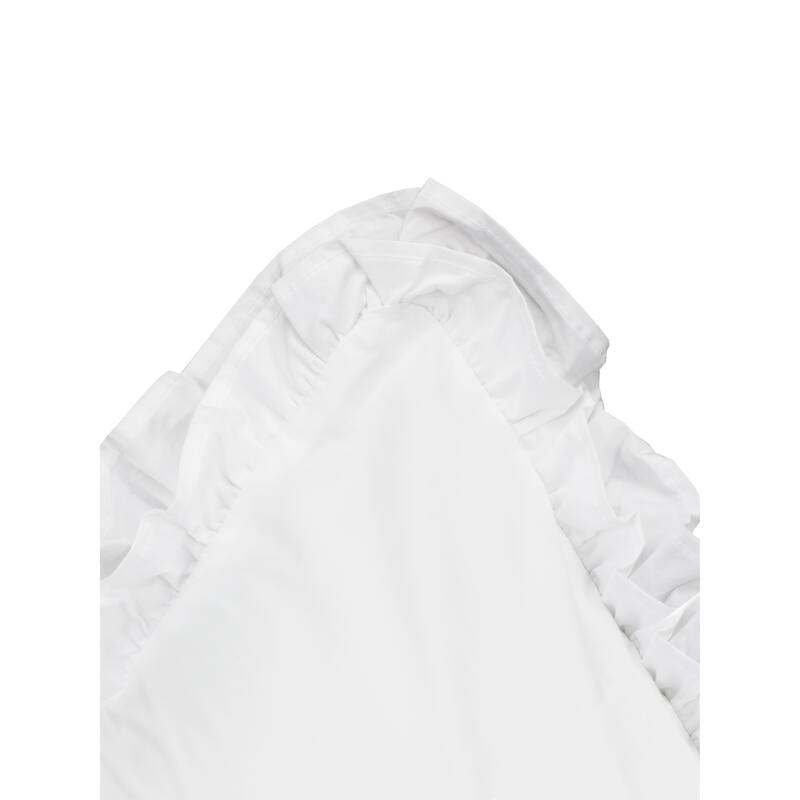 Percale Cotton Crisp Double Ruffle Duvet Cover Set