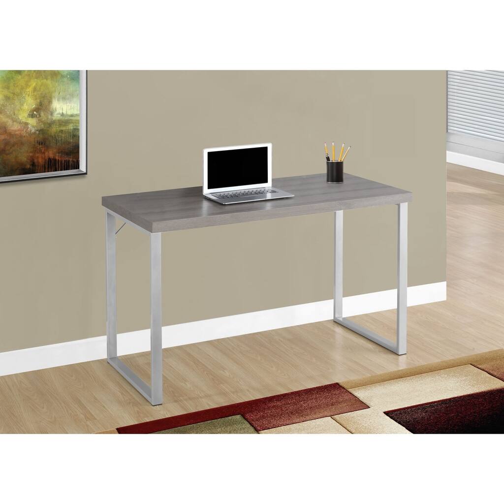 Dark Taupe and Silver Computer Desk