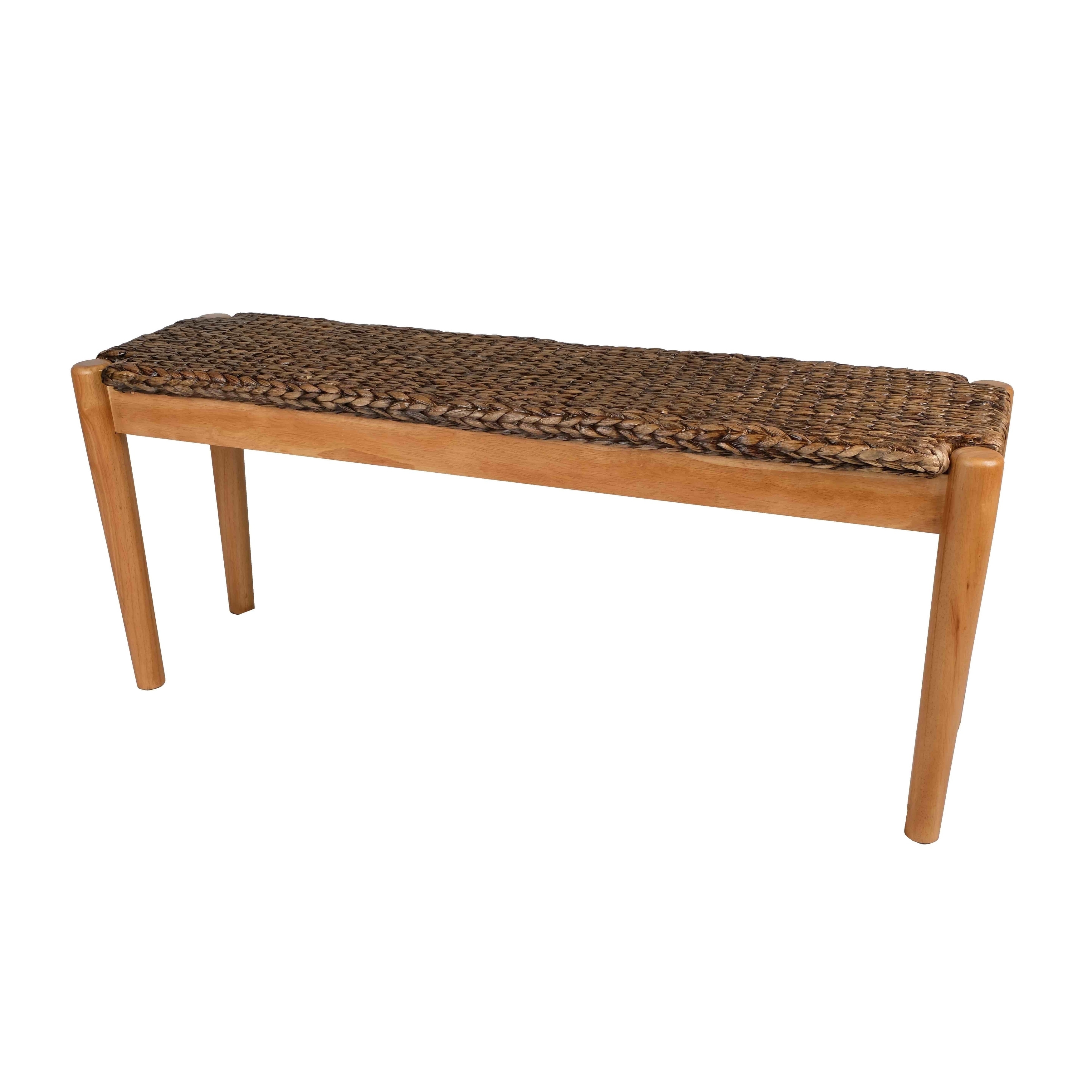 Shop Indoor Outdoor Water Hyacinth Bench Dark Natural Wood