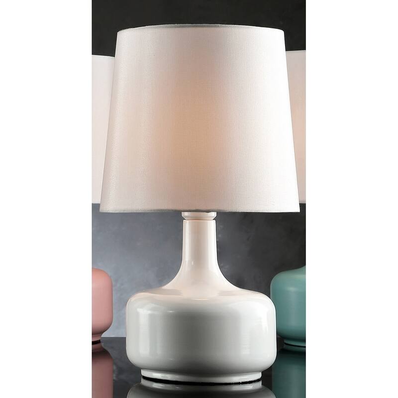 Mid Century Modern Touch Metal Table Lamp - White