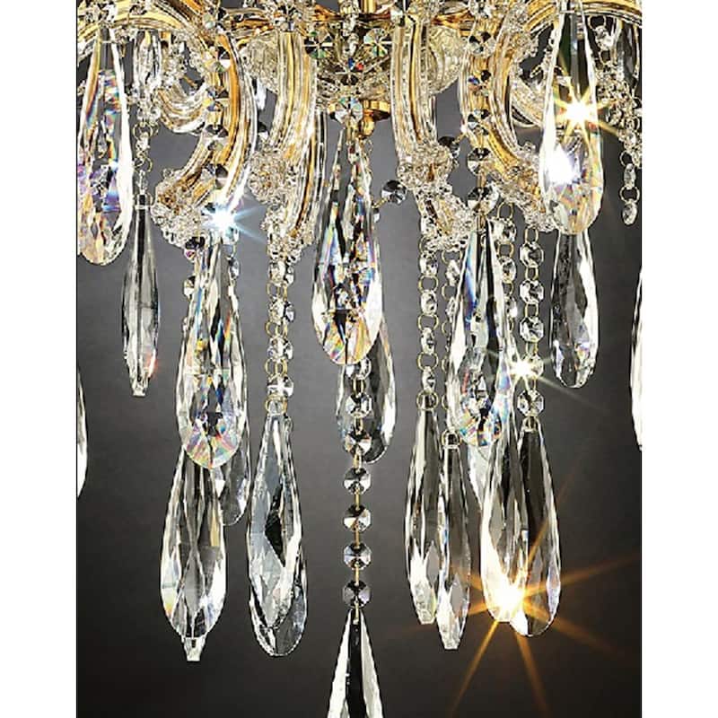 Luminere Crystal Matte Gold 8 LED Lights Chandelier
