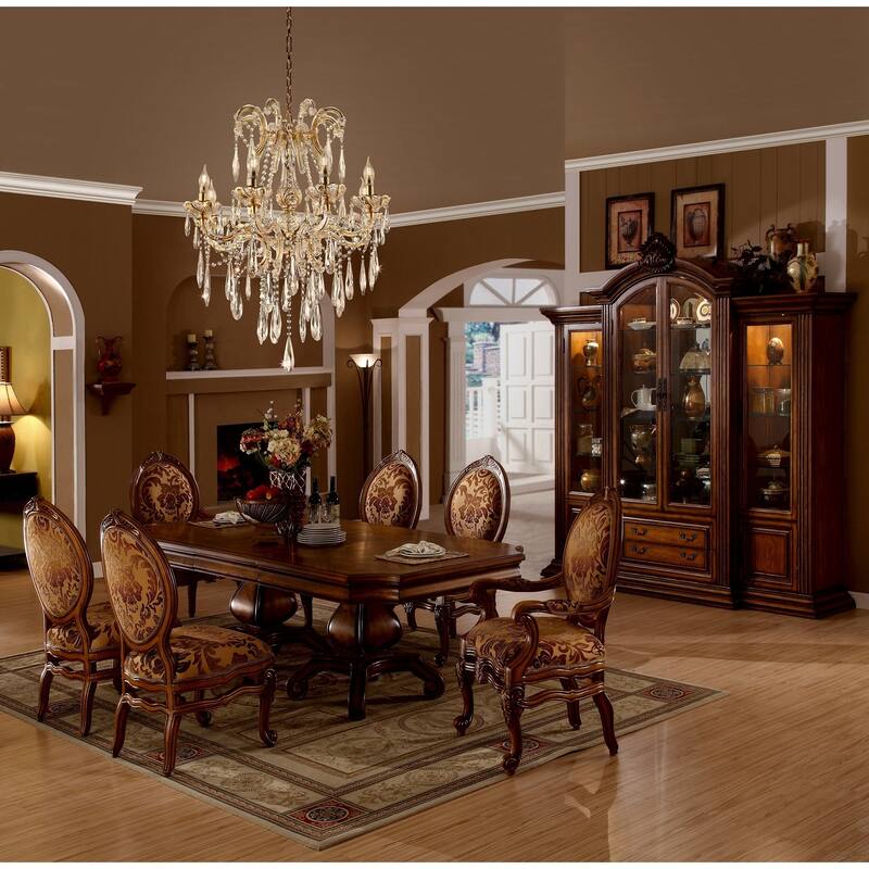 Luminere Crystal Matte Gold 8 LED Lights Chandelier
