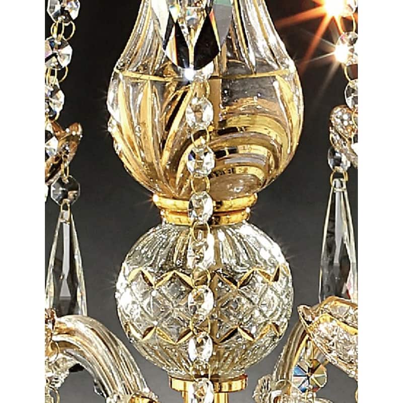 Luminere Crystal Matte Gold 8 LED Lights Chandelier