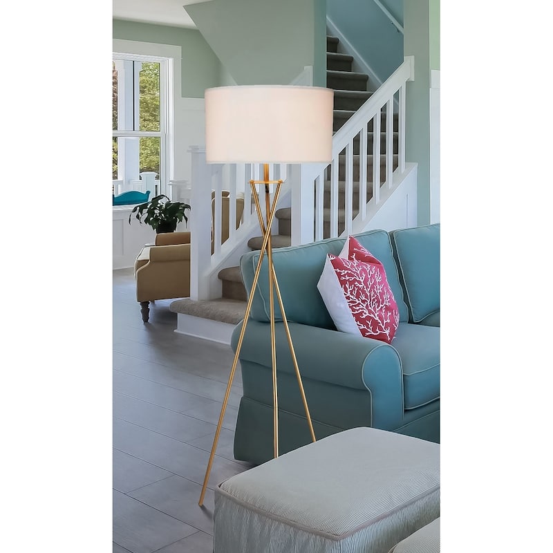 Ester Matte Gold Mid Century Metal Floor Lamp