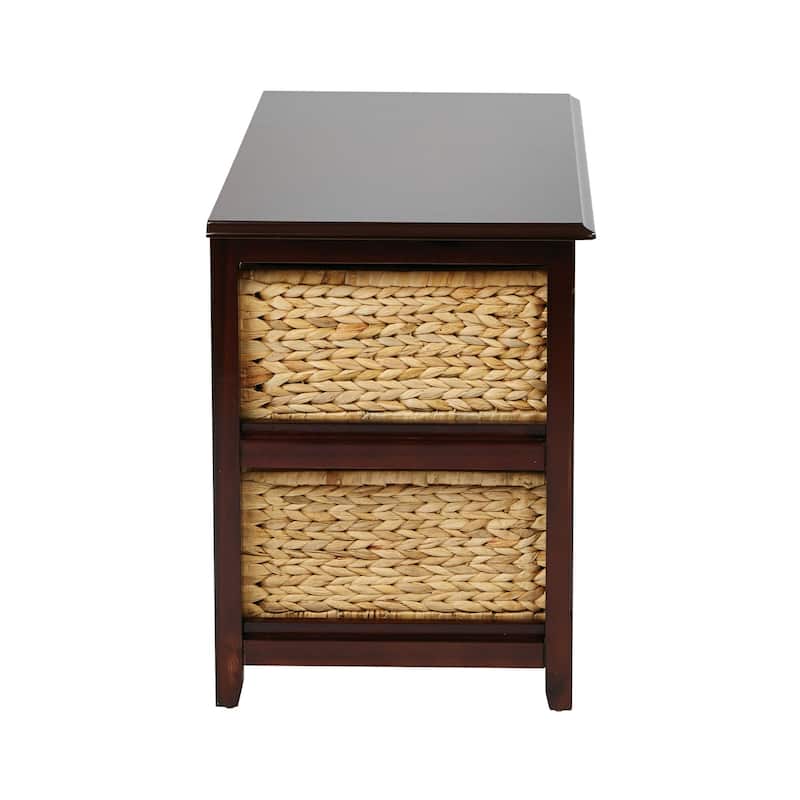 Seabrook Two-Tier Storage Unit and Natural Baskets