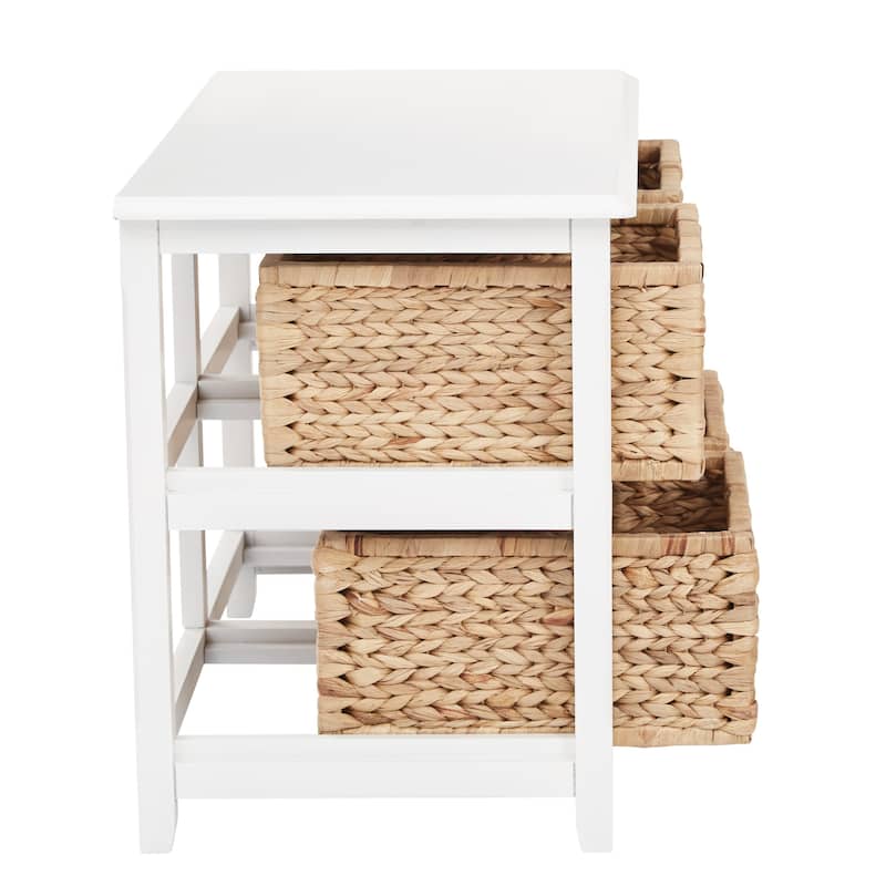 Seabrook Two-Tier Storage Unit and Natural Baskets