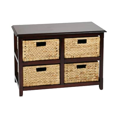 Seabrook Two-Tier Storage Unit and Natural Baskets