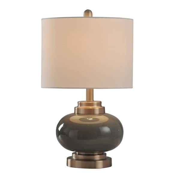 StyleCraft Lindsay Copper and Grey Table Lamp - Heavy White Shade -  Overstock - 23576890