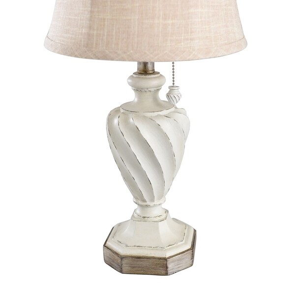 distressed cream table lamp