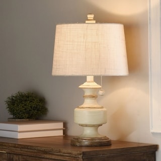 distressed cream table lamp