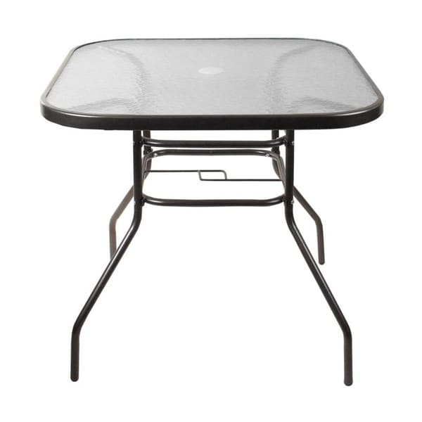 brown glass outdoor table