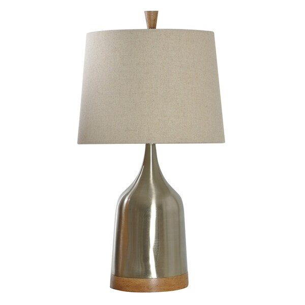 Banner Steel Light Brown Table Lamp Beige Sand Shade