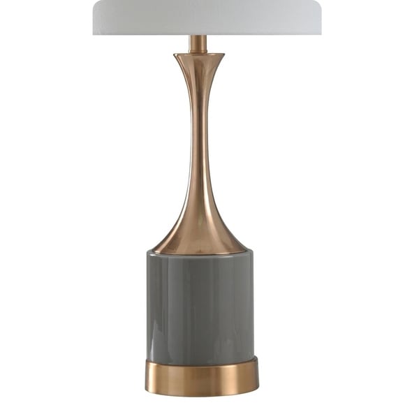 grey and copper table lamp