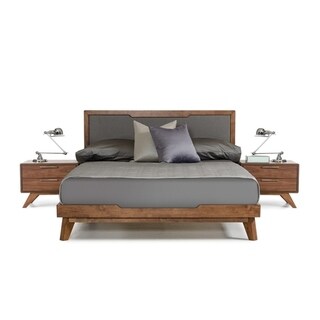 Nova Domus Soria Mid-Century Grey & Walnut Bed - Bed Bath & Beyond - 23577186
