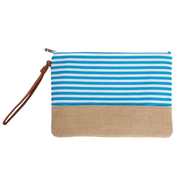 Makeup Bag Canvas Toiletry Stripe - Burlap Makeup Bag Makeup Bag Canvas Toiletry Stripe - Burlap Makeup Bag