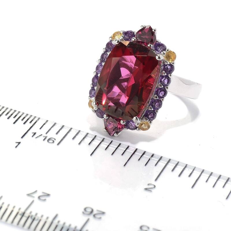 Sterling Silver 6.85ctw Red Quartz Ring