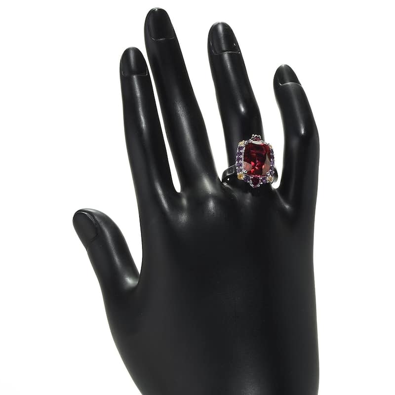 Sterling Silver 6.85ctw Red Quartz Ring