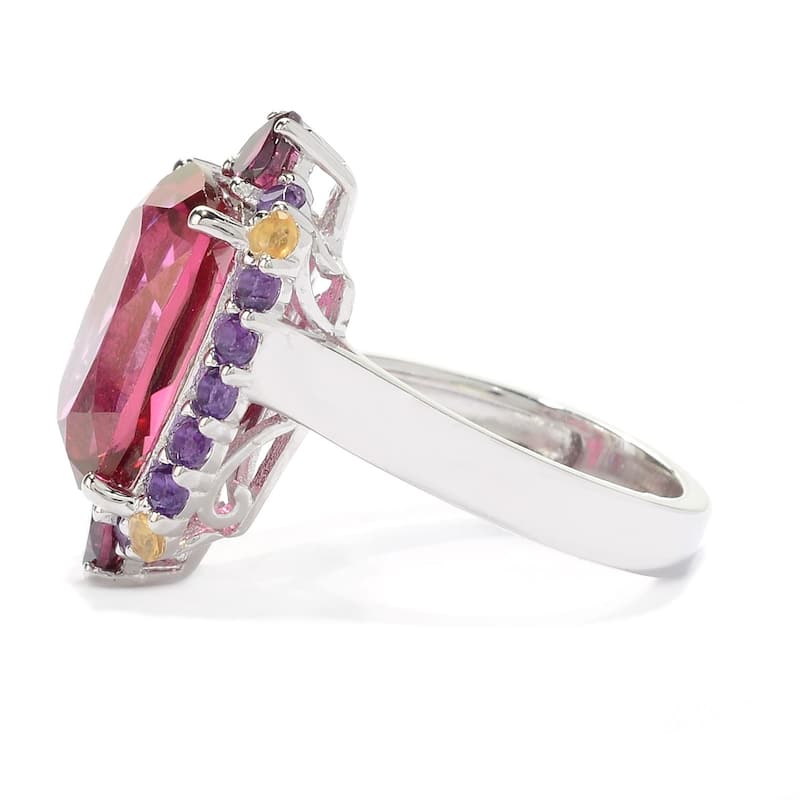 Sterling Silver 6.85ctw Red Quartz Ring